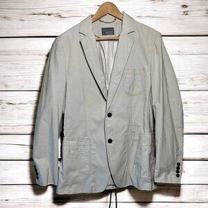 Zara Man Cotton Blazer Single Breasted Two Buttons Lined Light Grey Size 40